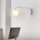 led wall light with glass swing arm for reading