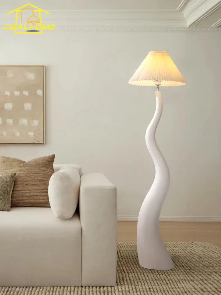 Designer resin LED floor lamp for modern interiors