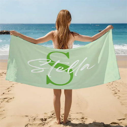 Personalised kids' halloween monogram beach towel