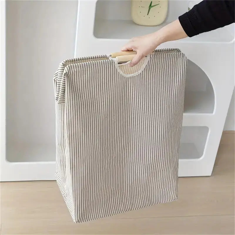 foldable cotton and linen waterproof laundry basket