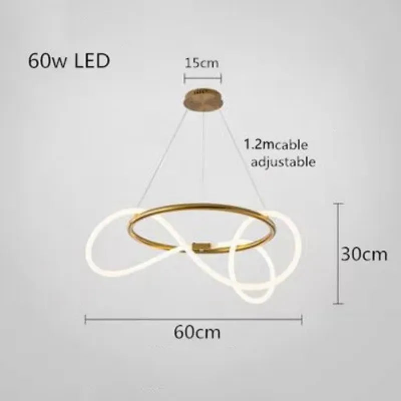 Nordic designer LED dimmable chandelier for indoor use - vue 21 sur 25
