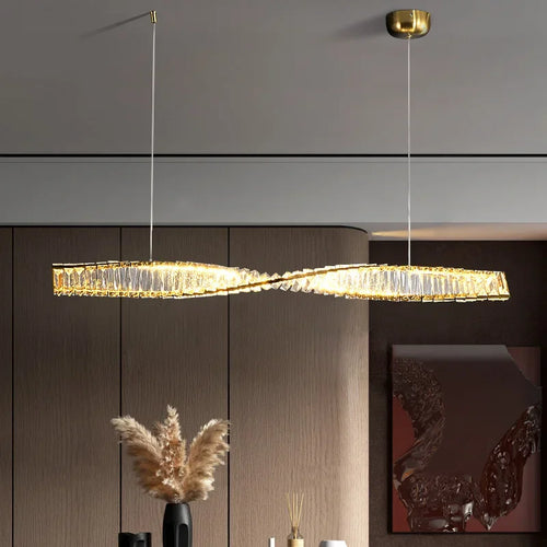 suspension en cristal design moderne led décorative - vue 2 sur 9