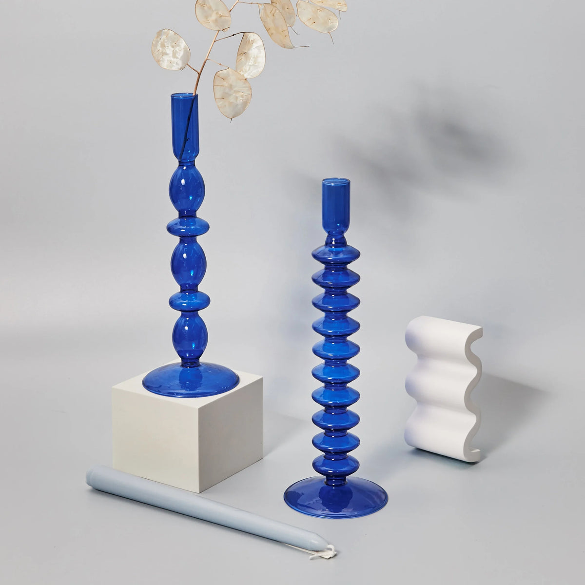 Modern decorative glass candle holder for events and home decor - vue 2 sur 16
