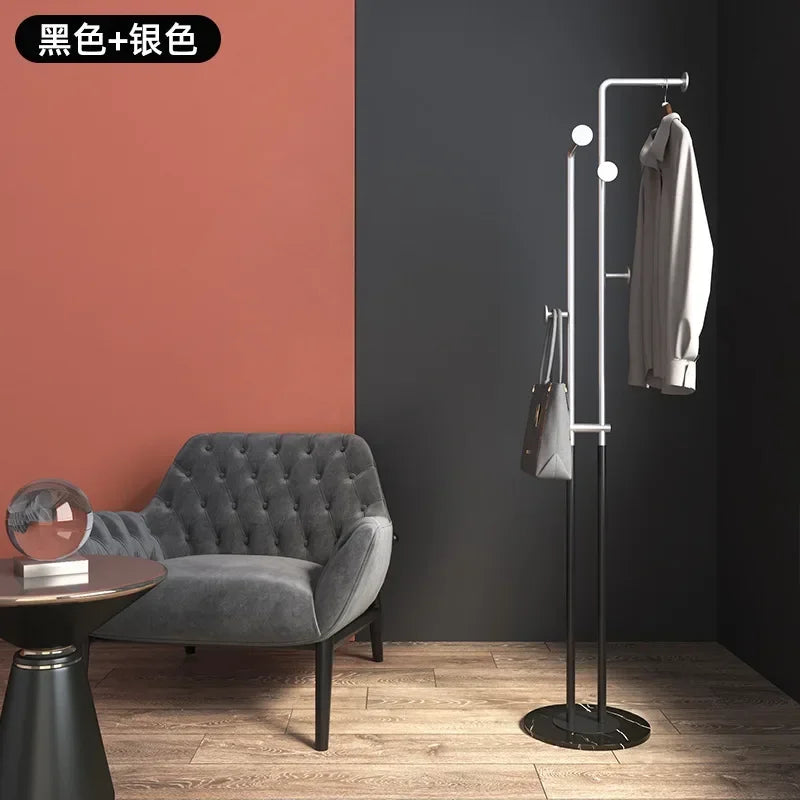 Nordic style double tube coat rack for indoor and outdoor use