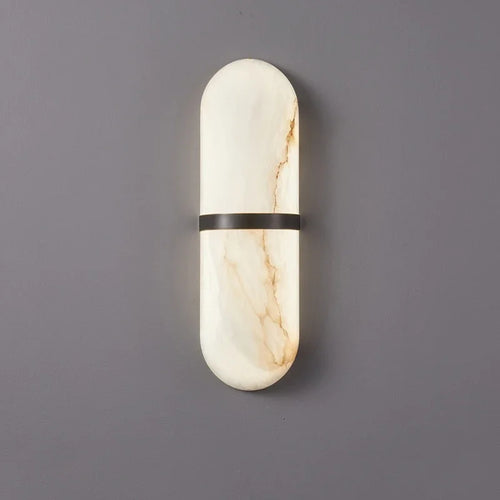 Semi-cylinder LED wall light 18W marble effect bedside lamp for living room, dining room, bathroom, hallway and doorway - wall sconce - vue 9 sur 8