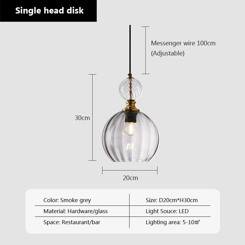 candy glass pendant light home decor - vue 8 sur 14