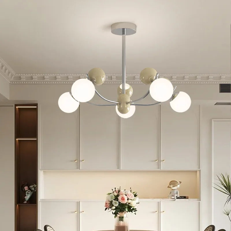 Modern flower-shaped glass chandelier, creative and retro