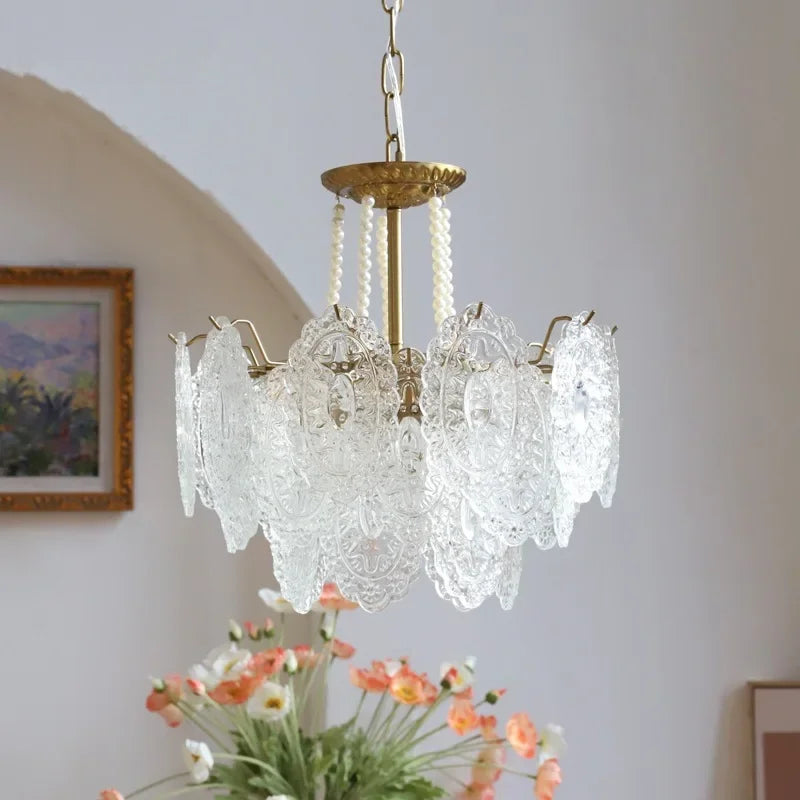 Modern clear glass chandelier for an elegant interior