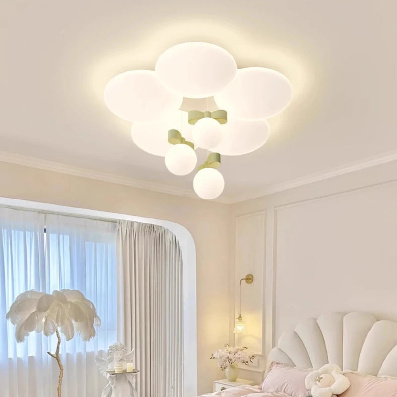 Modern floral ceiling light for a romantic and cosy children's bedroom