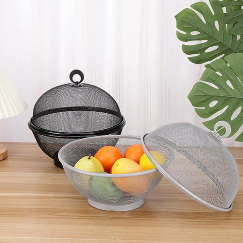 Mesh fruit basket with stainless steel anti-fly lid - vue 3 sur 12