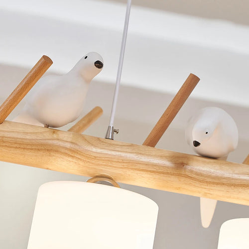 Nordic and Japanese style wooden pendant light - vue 6 sur 8