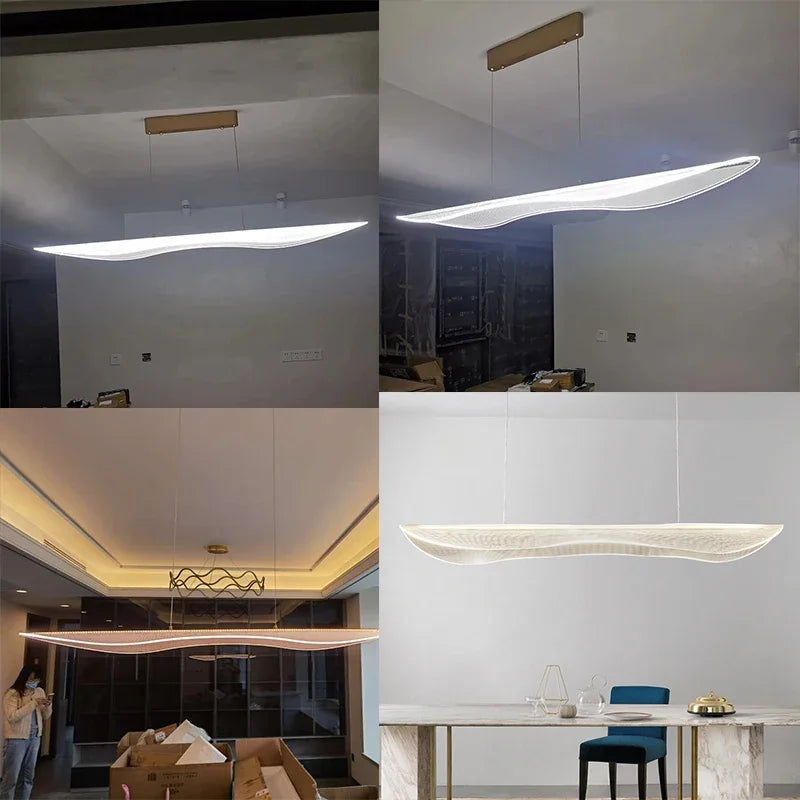 Modern minimalist decorative acrylic LED chandelier - vue 6 sur 12