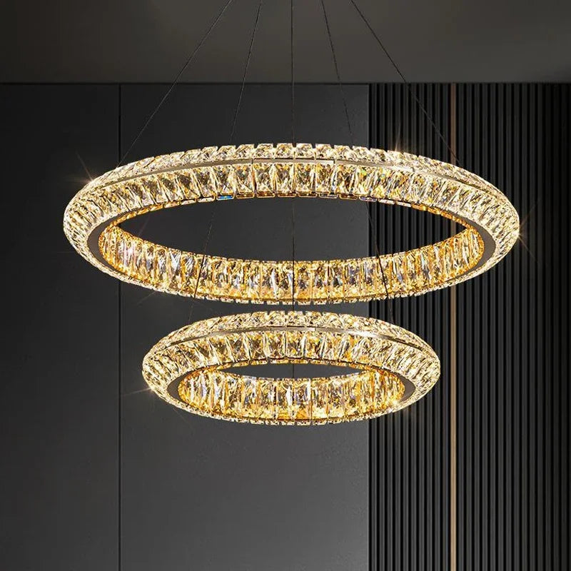 Luxury crystal LED chandelier for hotel and bar