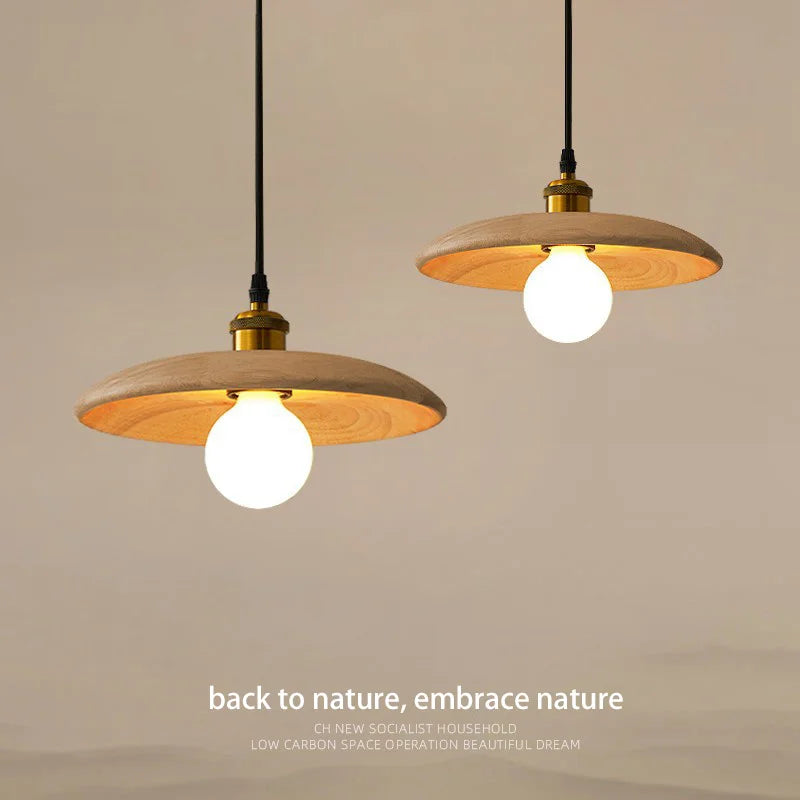 Modern minimalist solid wood pendant chandelier