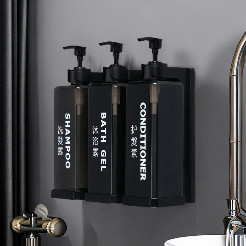 shampoo and shower gel dispenser with wall mount