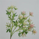 Decorative artificial sea holly flowers in pink and violet