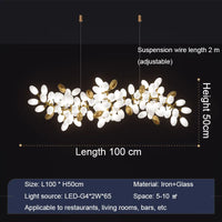 Luxury white glass postmodern chandelier