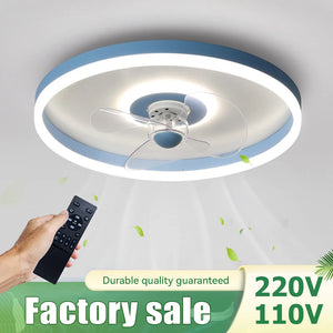 Modern LED ceiling light with fan for indoor lighting