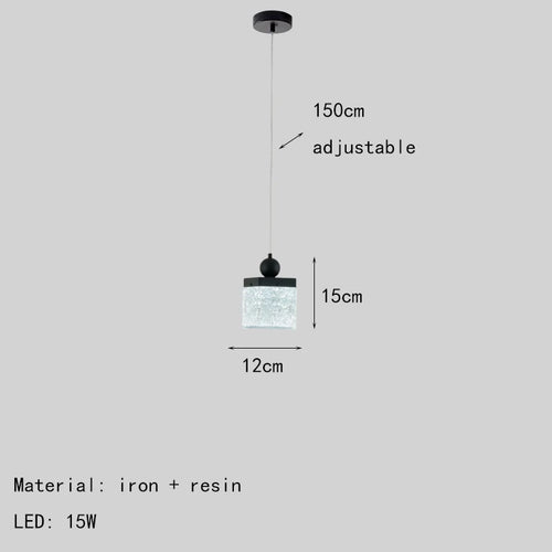 Adjustable resin and metal LED chandelier