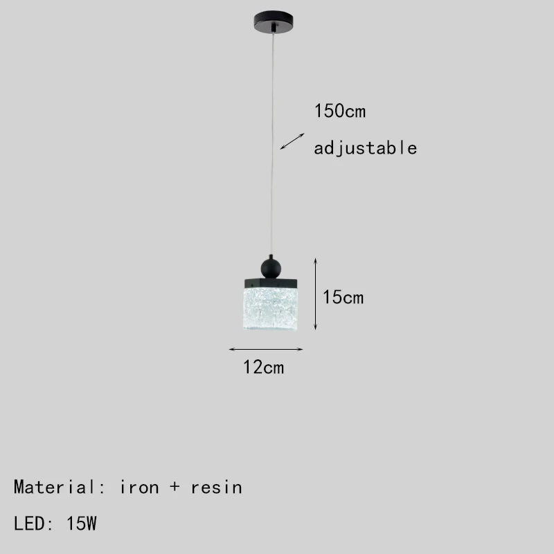 Adjustable resin and metal LED chandelier