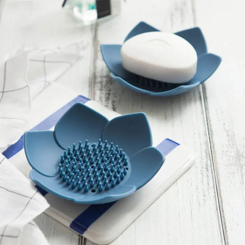 portable silicone non-slip lotus soap box - vue 2 sur 9