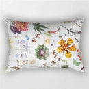 Decorative cushion cover rainbow red and pink flowers