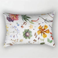 Decorative cushion cover rainbow red and pink flowers