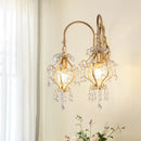 Nordic retro crystal wall light for interior decoration
