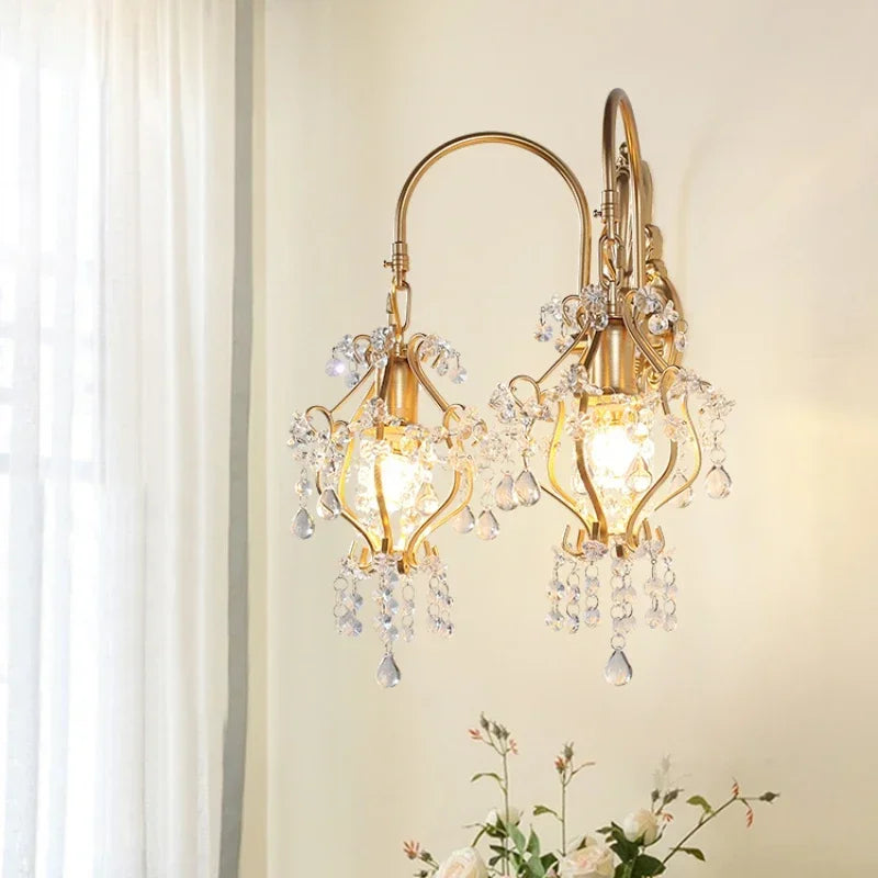Nordic retro crystal wall light for interior decoration - vue 3 sur 7