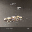 Gold crystal rectangular square dimmable LED ceiling light