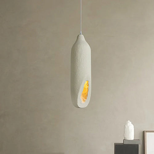 Wabi sabi off-white pendant light nordic water bottle shape 63 cm high for bedroom or dining room - vue 2 sur 6