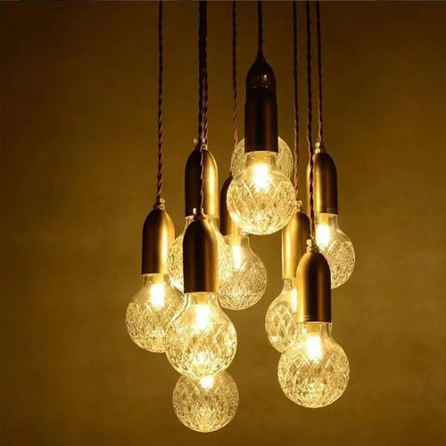 Elegant glass chandelier for restaurant and bar - vue 5 sur 16