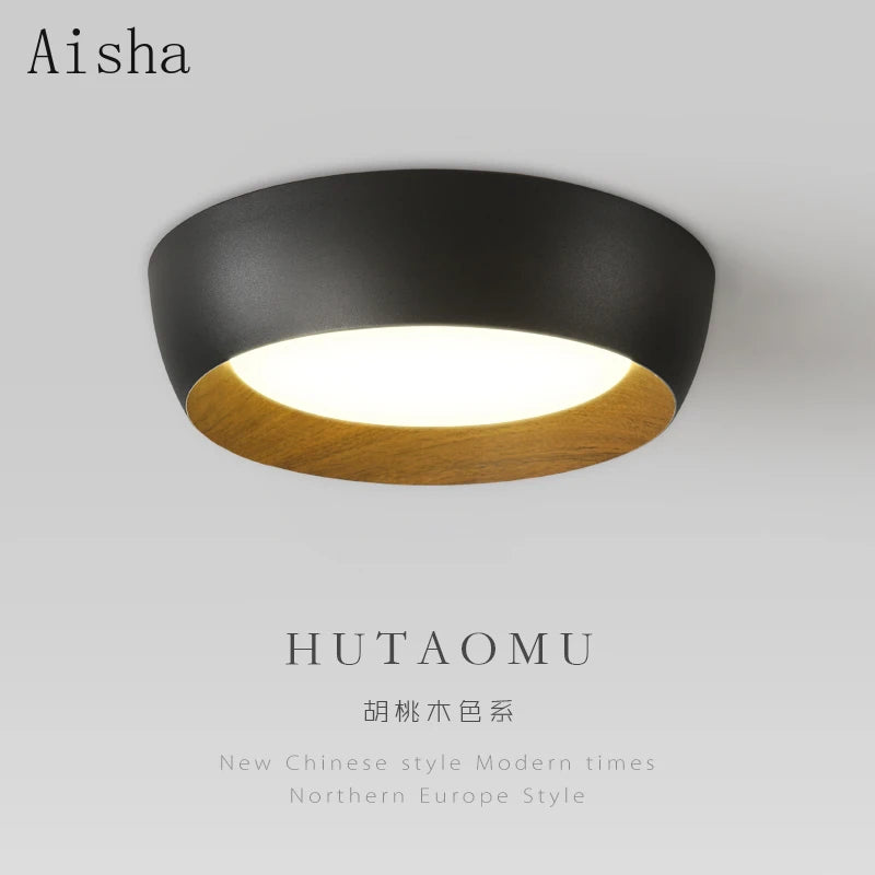 Modern adjustable LED ceiling light in iron and minimalist Italian wood