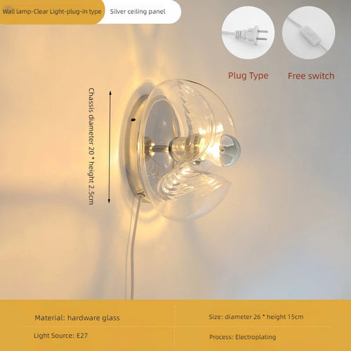 Modern glass wall light for interior decoration and lighting - vue 12 sur 11