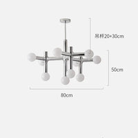 Modern Nordic design glass and metal chandelier