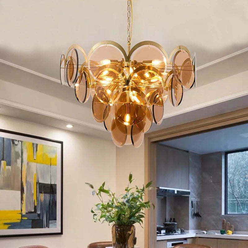 Modern Nordic smoked glass ceiling light for stylish interiors - vue 5 sur 10