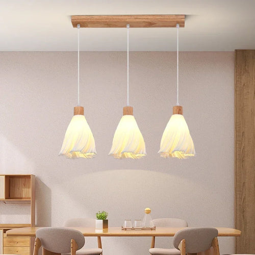 Modern semi-circular LED chandelier for bar, restaurant, shop - vue 3 sur 12