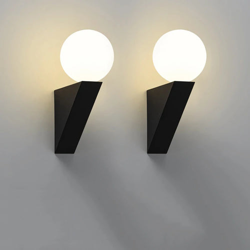 Modern glass indoor wall light with LED lighting - vue 6 sur 8