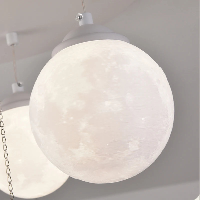 Design 3d led moon round ball chandelier for indoor suspension - vue 6 sur 10