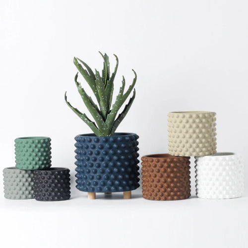 Nordic style retro cement flower pot for home decoration - vue 2 sur 33