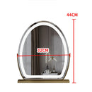 Illuminated vanity mirror with touch sensor and dimmable lighting