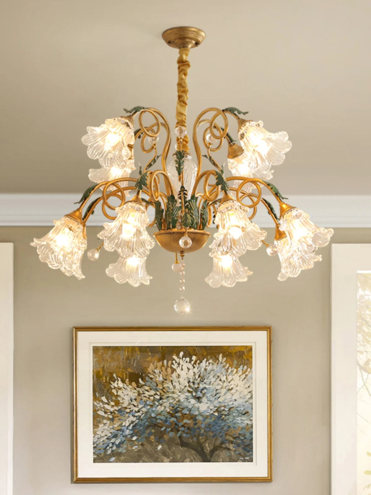 Rustic crystal chandelier for industrial indoor lighting - vue 5 sur 9