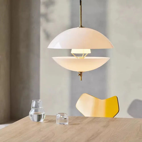 Adjustable height nordic glass art deco pendant light