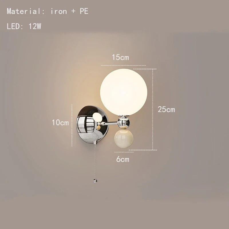 Modern wall light in white acrylic and chrome metal, interchangeable - vue 8 sur 12