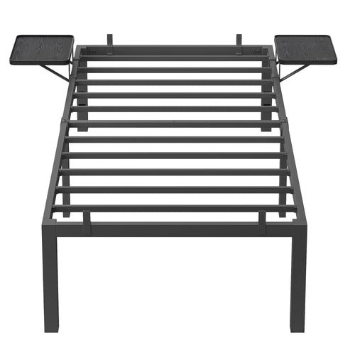 VASAGLE Single Bed Frame, Metal Bed Frame, with Bedside Shelves, Guest Bed Frame, for 90 x 190 cm Mattresses, Easy Assembly - vue 7 sur 7