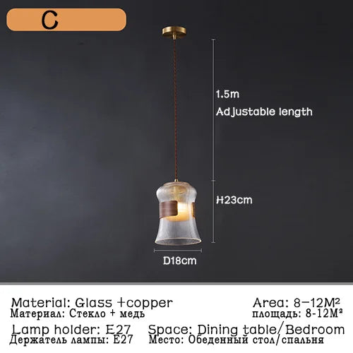Modern nordic glass pendant light for restaurant decor - vue 11 sur 16