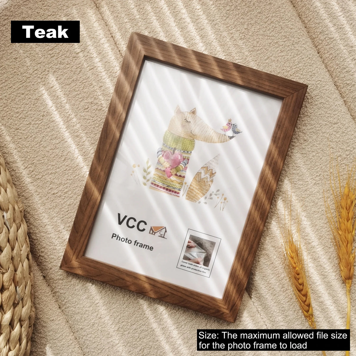 Decorative wooden photo frame for hanging or standing - vue 10 sur 10