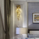 Postmodern creative copper and crystal LED wall lamp for hallway, stairwell, bedroom and living room