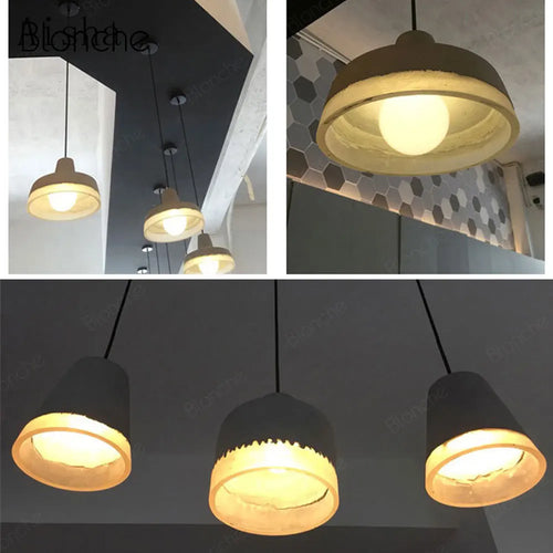 Retro industrial style pendant light for interior decoration - vue 6 sur 9