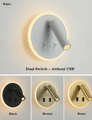 Modern wall light with USB ports and adjustable reading lamps